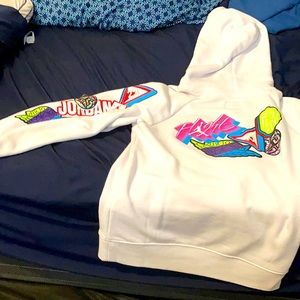 White colorful Jordan hoodie